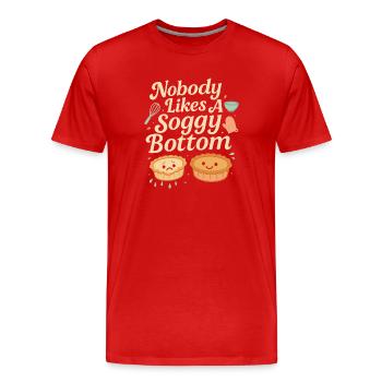 Man ist nie zu alt, um im Dreck zu spielen - Männer Premium Bio T-Shirt - Rot - Vorne - Damien (186cm)
