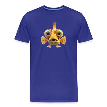 Fischgesicht mit großen Augen - Männer Premium Bio T-Shirt - Königsblau - Vorne - Damien (186cm)