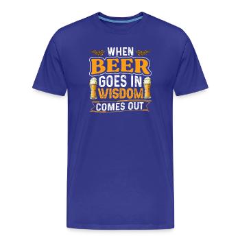 Beer wisdom comes out - Men's Premium Organic T-Shirt - royal blue - Front - Damien (186cm)