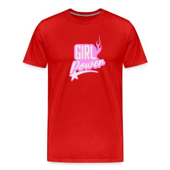 Girl Power sugar pink Flaming Graphic Design - Men's Premium Organic T-Shirt - red - Front - Damien (186cm)