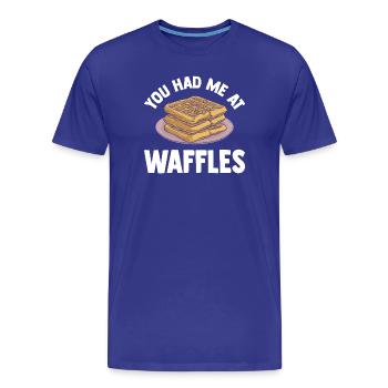Waffles Gift for Waffle Lovers - Men's Premium Organic T-Shirt - royal blue - Front - Damien (186cm)