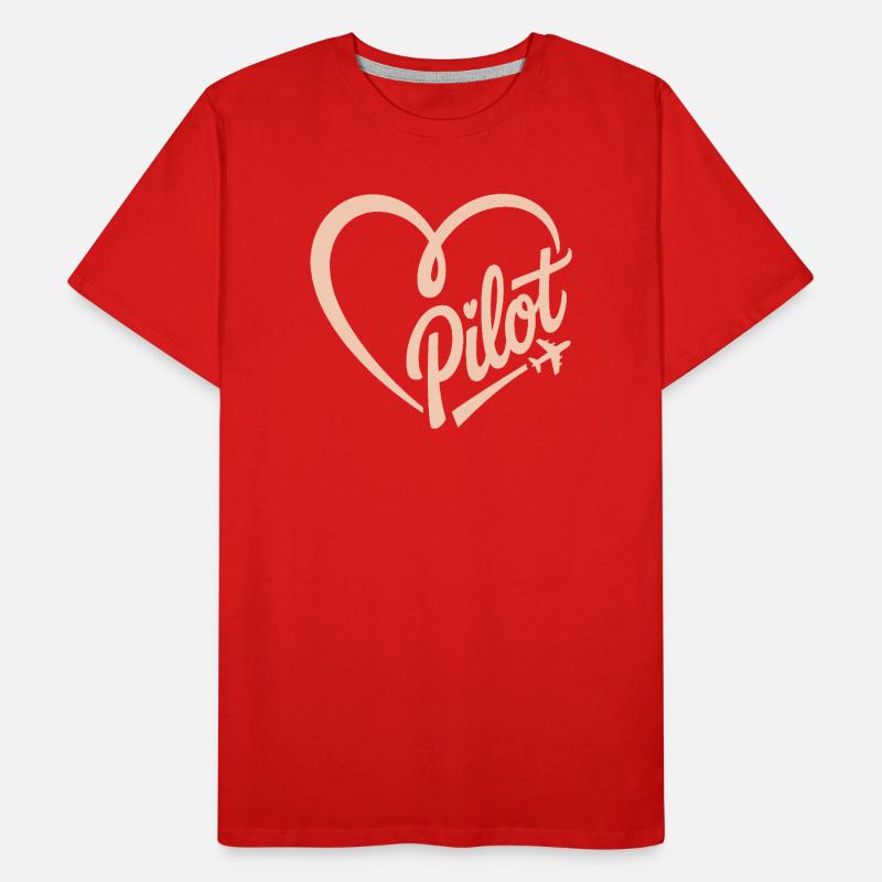 Pilot und Flugzeug Männer Premium Bio T-Shirt