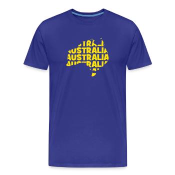 Australia  - Australien - Landkarte - Umriss - Männer Premium Bio T-Shirt - Königsblau - Vorne - Damien (186cm)