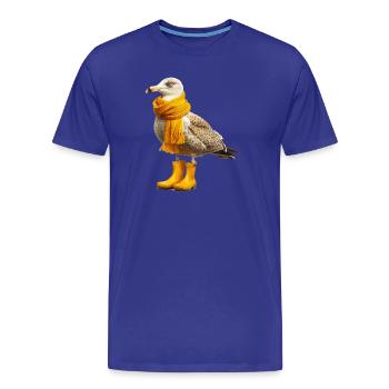 Albatros avec bottes en caoutchouc et écharpe - T-shirt bio Premium Homme - bleu roi - Devant - Damien (186cm)