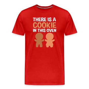Grossesse Naissance Pain d’épices Noël - T-shirt bio Premium Homme - rouge - Devant - Damien (186cm)