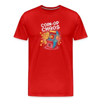 Coin-OP Chaos Pop Culture Rétro Jeu vidéo - T-shirt bio Premium Homme - rouge - Devant - Damien (186cm)