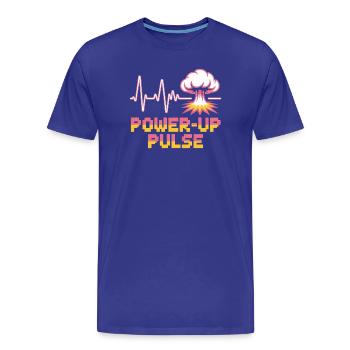 Power Up Pulse Pop Culture Retro Video Game - Men's Premium Organic T-Shirt - royal blue - Front - Damien (186cm)