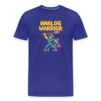 Analog Warrior Pop Culture Retro Video Game - Men's Premium Organic T-Shirt - royal blue - Front - Damien (186cm)