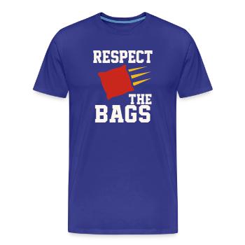 Cornhole Arbitre Arbitre officiel - T-shirt bio Premium Homme - bleu roi - Devant - Damien (186cm)
