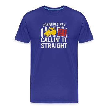 Cornhole Arbitre Arbitre officiel - T-shirt bio Premium Homme - bleu roi - Devant - Damien (186cm)