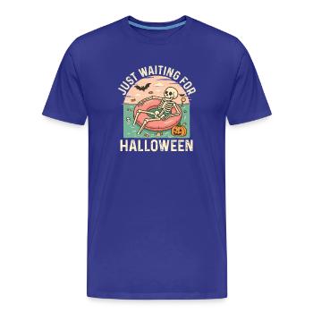 Juste En Attendant Halloween, Spooky Squelette - T-shirt bio Premium Homme - bleu roi - Devant - Damien (186cm)