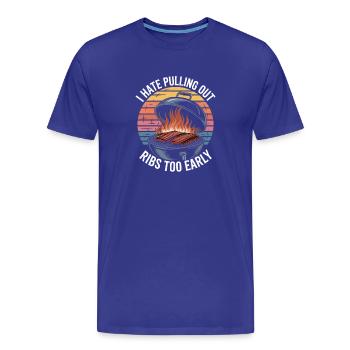 Je déteste arracher les côtes levées trop tôt au barbecue - T-shirt bio Premium Homme - bleu roi - Devant - Damien (186cm)