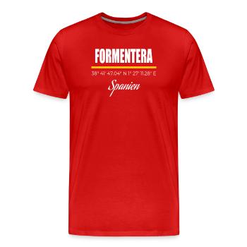 Formentera - Men's Premium Organic T-Shirt - red - Front - Damien (186cm)