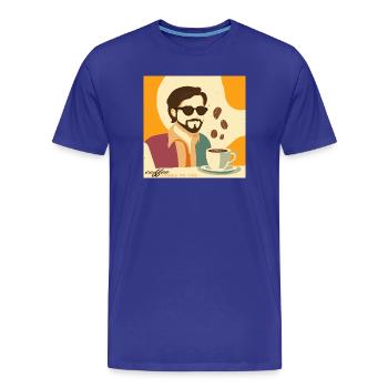 Café vintage / rétro Affiche - T-shirt bio Premium Homme - bleu roi - Devant - Damien (186cm)