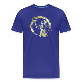 Volleyball Spielerin Silhouette - Männer Premium Bio T-Shirt - Königsblau - Vorne - Damien (186cm)
