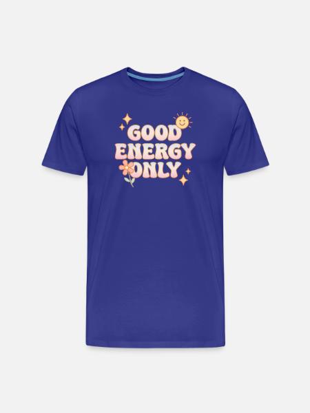 Good Energy Only – retro pastel vibes - Men's Premium Organic T-Shirt - royal blue