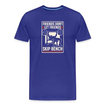 Développé couché Mememe Discover Me Bro Gym - T-shirt bio Premium Homme - bleu roi - Devant - Damien (186cm)