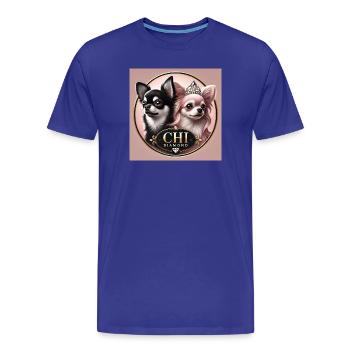 T-shirt Chihuahua pour femme avec motif diadème - T-shirt bio Premium Homme - bleu roi - Devant - Damien (186cm)