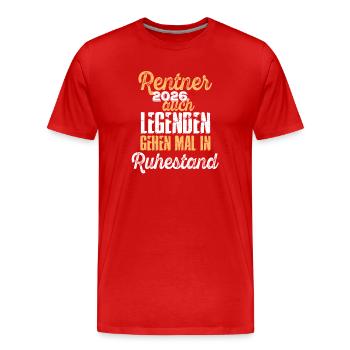 Rentner 2026 Legenden Ruhestand - Männer Premium Bio T-Shirt - Rot - Vorne - Damien (186cm)