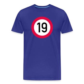 19. Geburtstag Achtung! Verkehrsschild 19 Km/h - Männer Premium Bio T-Shirt - Königsblau - Vorne - Damien (186cm)