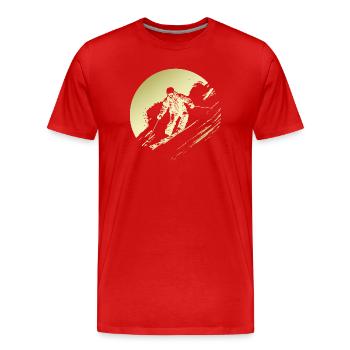 Ski Fahren Skiing Silhouette - T-shirt bio Premium Homme - rouge - Devant - Damien (186cm)