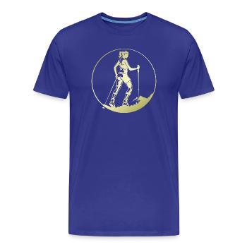 Silhouette de marche nordique - T-shirt bio Premium Homme - bleu roi - Devant - Damien (186cm)