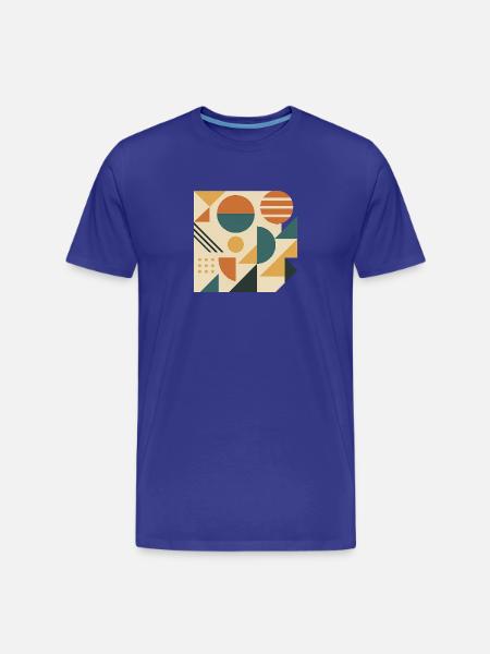 Geometrische Farbkacheln Muster - Männer Premium Bio T-Shirt - Königsblau