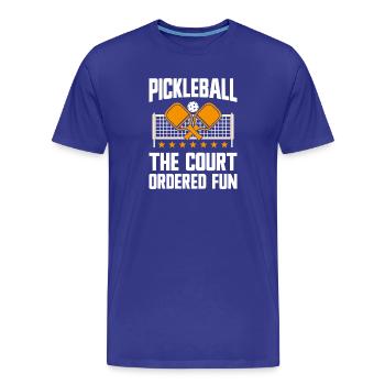 Pickleball : le plaisir ordonné par le tribunal - T-shirt bio Premium Homme - bleu roi - Devant - Damien (186cm)