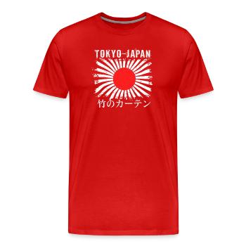 Aufgehende Sonne Tokio Bambus Vorhang - Männer Premium Bio T-Shirt - Rot - Vorne - Damien (186cm)