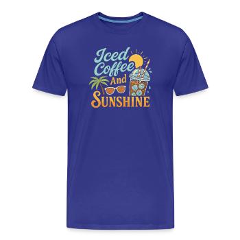 Eiskaffee und Sonnenschein - Männer Premium Bio T-Shirt - Königsblau - Vorne - Damien (186cm)