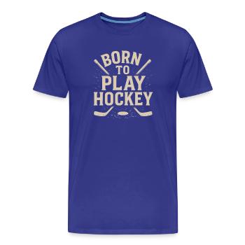 Né pour jouer au hockey - T-shirt bio Premium Homme - bleu roi - Devant - Damien (186cm)