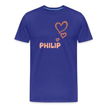 Geschenk für Philip - Männer Premium Bio T-Shirt - Königsblau - Vorne - Damien (186cm)