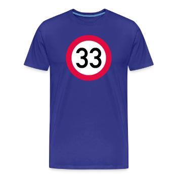 33. Geburtstag Achtung! Verkehrsschild 33 Km/h - Männer Premium Bio T-Shirt - Königsblau - Vorne - Damien (186cm)