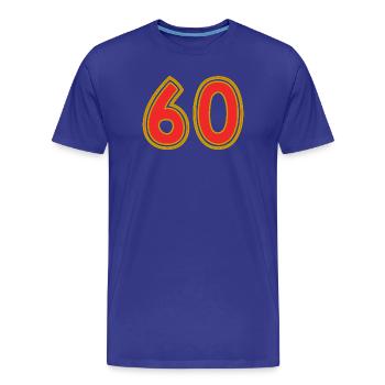 60. 60 ANS. 60e ANNIVERSAIRE. ANNIVERSAIRE 60 ANS. - T-shirt bio Premium Homme - bleu roi - Devant - Damien (186cm)