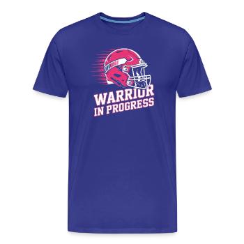 Breast Cancer Awareness Warrior In Progress - Men's Premium Organic T-Shirt - royal blue - Front - Damien (186cm)