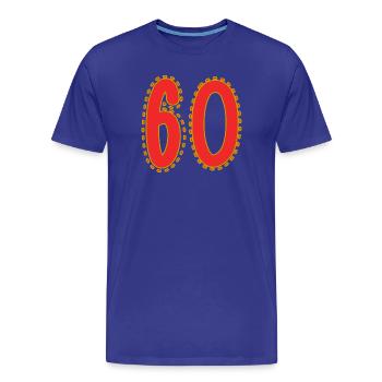 60. 60 ANS. 60e ANNIVERSAIRE. ANNIVERSAIRE 60 ANS. - T-shirt bio Premium Homme - bleu roi - Devant - Damien (186cm)