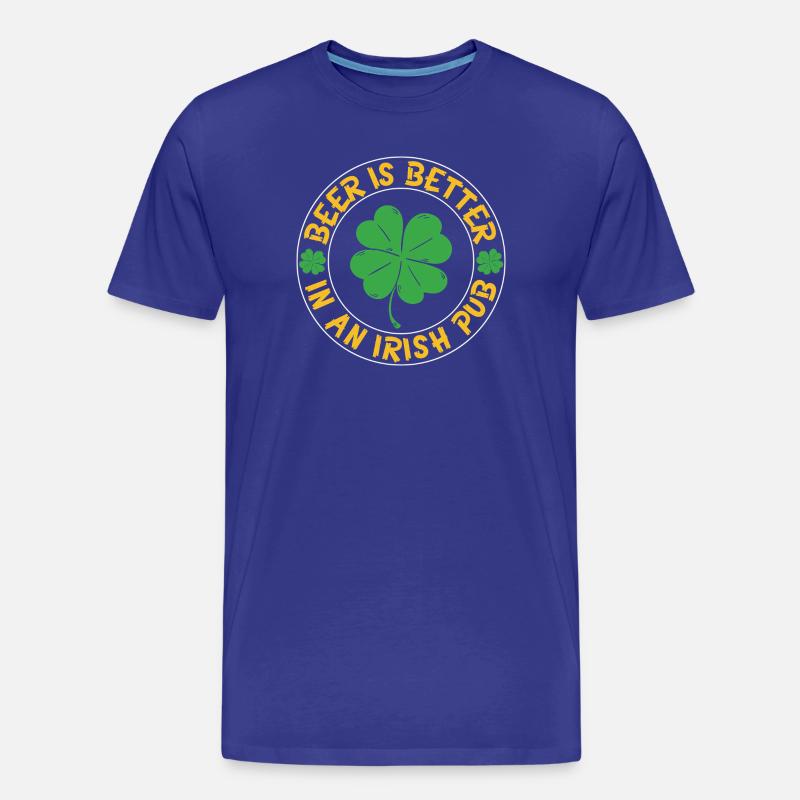 Beer better irish pub - Männer Premium Bio T-Shirt - Königsblau