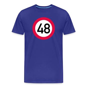 48. Geburtstag Achtung! Verkehrsschild 48 Km/h - Männer Premium Bio T-Shirt - Königsblau - Vorne - Damien (186cm)