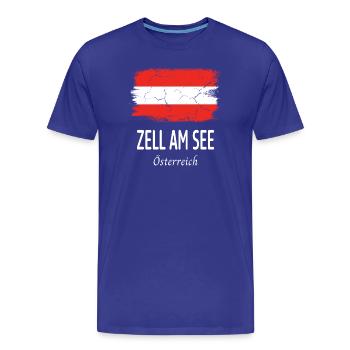 Zell am See - Männer Premium Bio T-Shirt - Königsblau - Vorne - Damien (186cm)