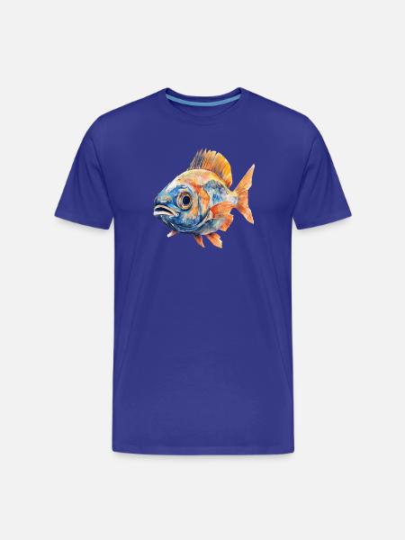 Aquarellfisch Farbexplosion - Männer Premium Bio T-Shirt - Königsblau