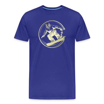 Snowboarder Silhouette - T-shirt bio Premium Homme - bleu roi - Devant - Damien (186cm)