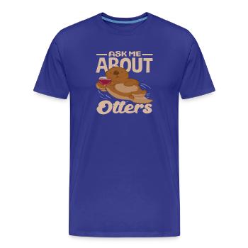 Seeotter Cartoon Frag Mich Über Otter - Männer Premium Bio T-Shirt - Königsblau - Vorne - Damien (186cm)