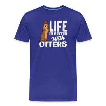 Seeotter Leben Besser - Männer Premium Bio T-Shirt - Königsblau - Vorne - Damien (186cm)