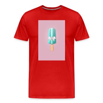 Popsicles with bow – Sweet gift - Men's Premium Organic T-Shirt - red - Front - Damien (186cm)
