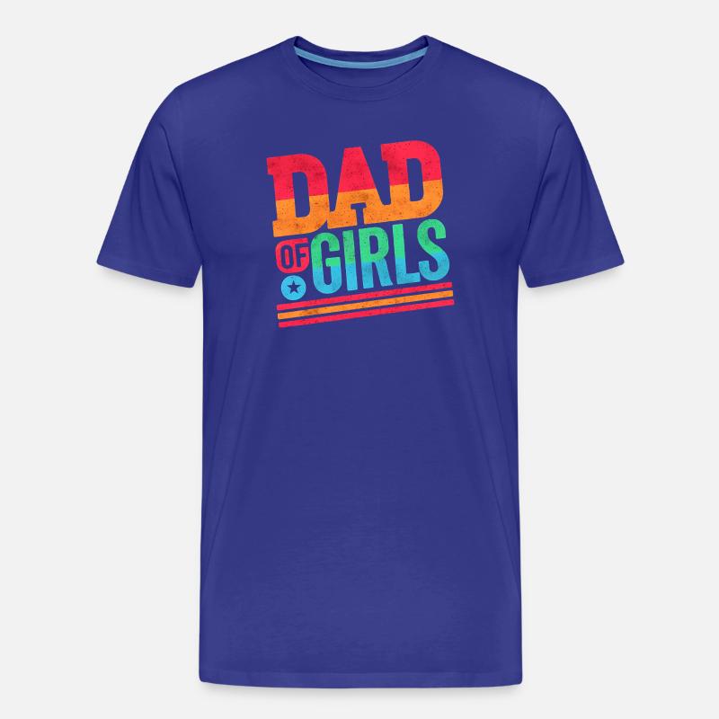 Vater von Mädchen Regenbogen, Väter - Männer Premium Bio T-Shirt - Königsblau