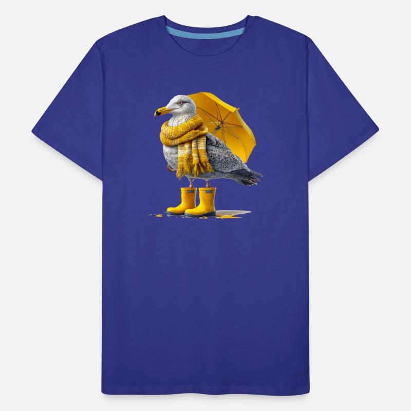 Seagull with yellow umbrella and boots Men's Premium Organic T-Shirt