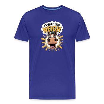  I Speak Fluent Neigh Lustiges Pferd Cartoon - Männer Premium Bio T-Shirt - Königsblau - Vorne - Damien (186cm)