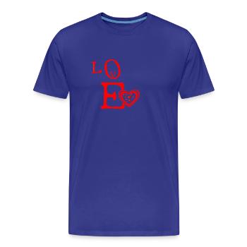 Love Heart Letters Emblem - Men's Premium Organic T-Shirt - royal blue - Front - Damien (186cm)