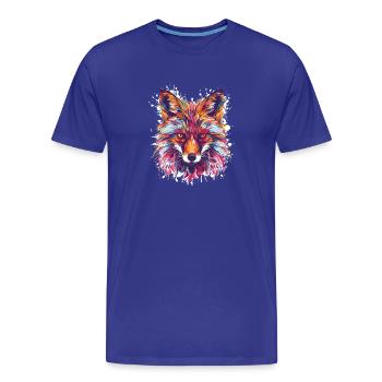 Renard Aquarelle - T-shirt bio Premium Homme - bleu roi - Devant - Damien (186cm)