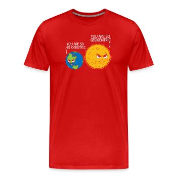 Astronomie Universum Erde Sonne Astronom - Männer Premium Bio T-Shirt - Rot - Vorne - Damien (186cm)